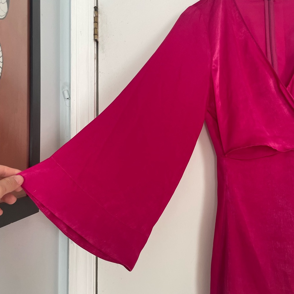 Zara pink wrap dress - wide sleeve